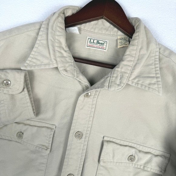 L.L. Bean Other - Vtg LL Bean Chamois Cloth Shirt Mens 17.5 Tall L/S Heavyweight Workwear 1612